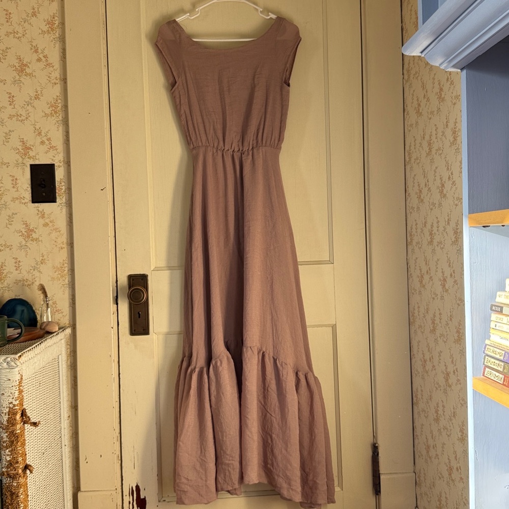Chic Dusty Pink Sleeveless Maxi Dress
